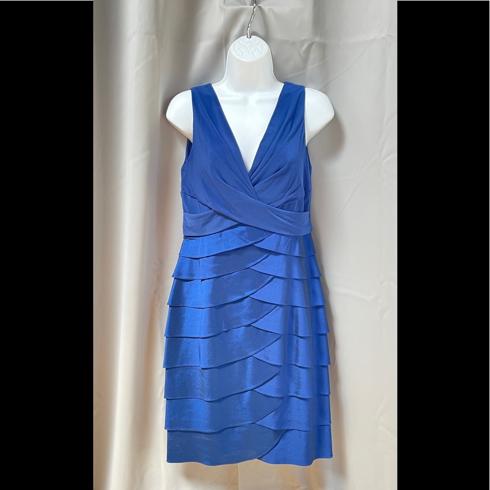 Beautiful Blue Cocktail Dress by Adriana Papell - EUC